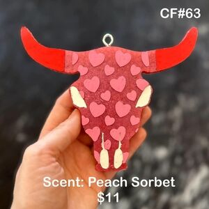 Heart Patterned Bull Skull Ornament